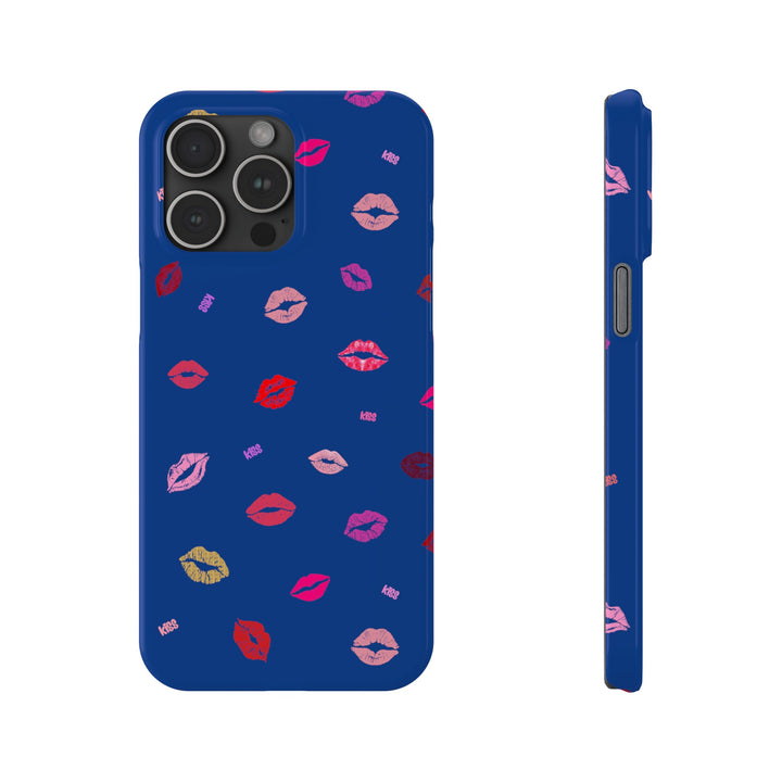 Kissing Lips - Blue - iPhone - Slim Phone Cases