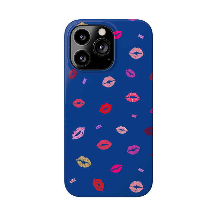 Kissing Lips - Blue - iPhone - Slim Phone Cases