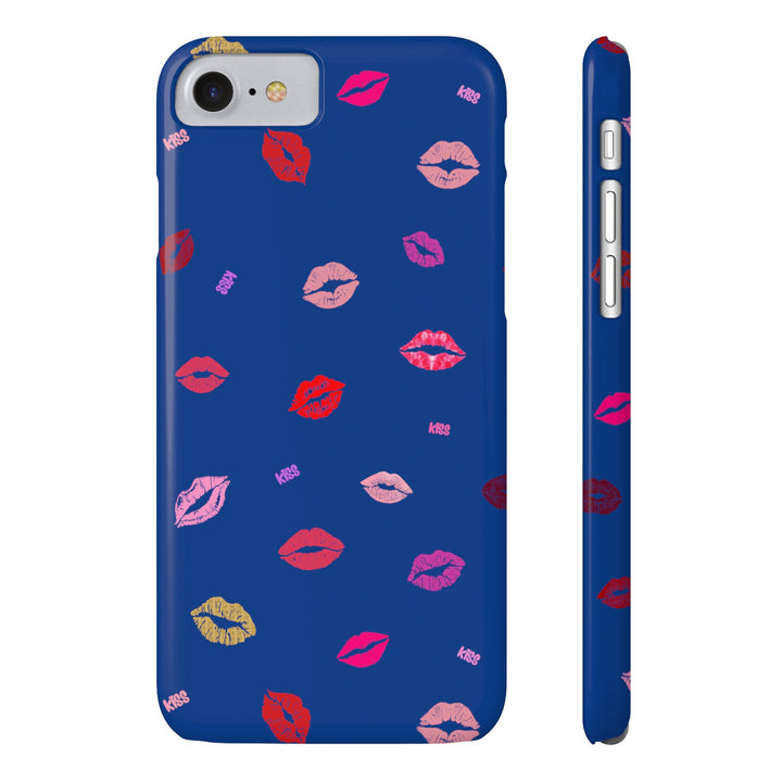 Kissing Lips - Blue - iPhone - Slim Phone Cases