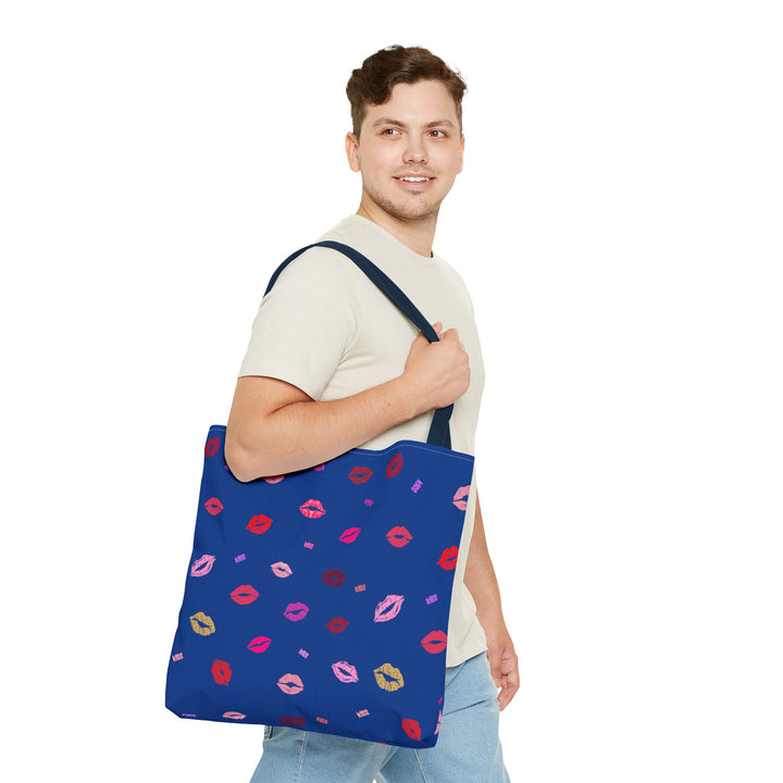 Kissing Lips - Tote Bag - Blue