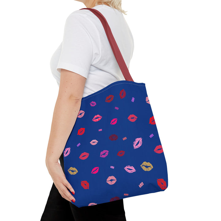 Kissing Lips - Tote Bag - Blue