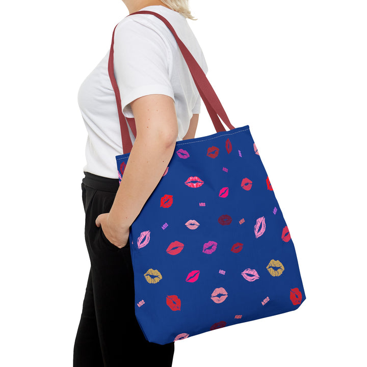 Kissing Lips - Tote Bag - Blue