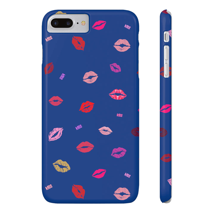 Kissing Lips - Blue - iPhone - Slim Phone Cases