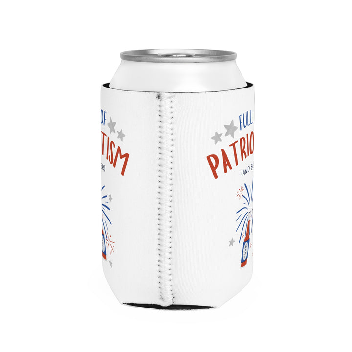 Patriotism and Beer - Coozie - White - Can Cooler Sleeve