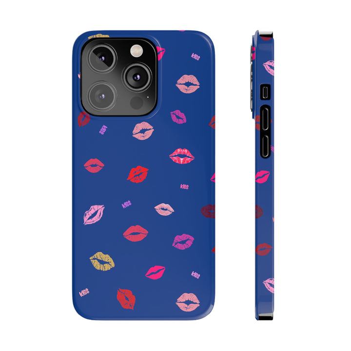 Kissing Lips - Blue - iPhone - Slim Phone Cases