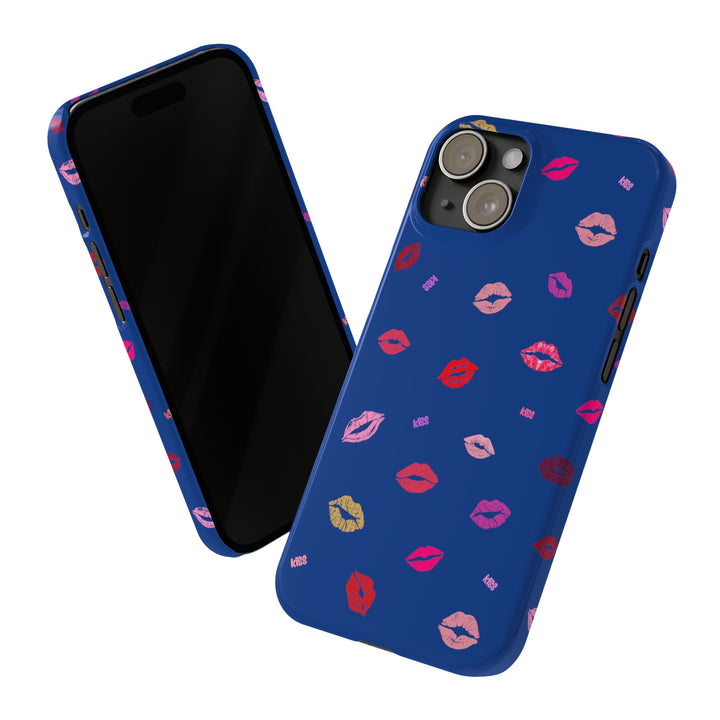 Kissing Lips - Blue - iPhone - Slim Phone Cases