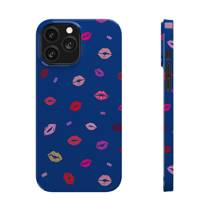 Kissing Lips - Blue - iPhone - Slim Phone Cases