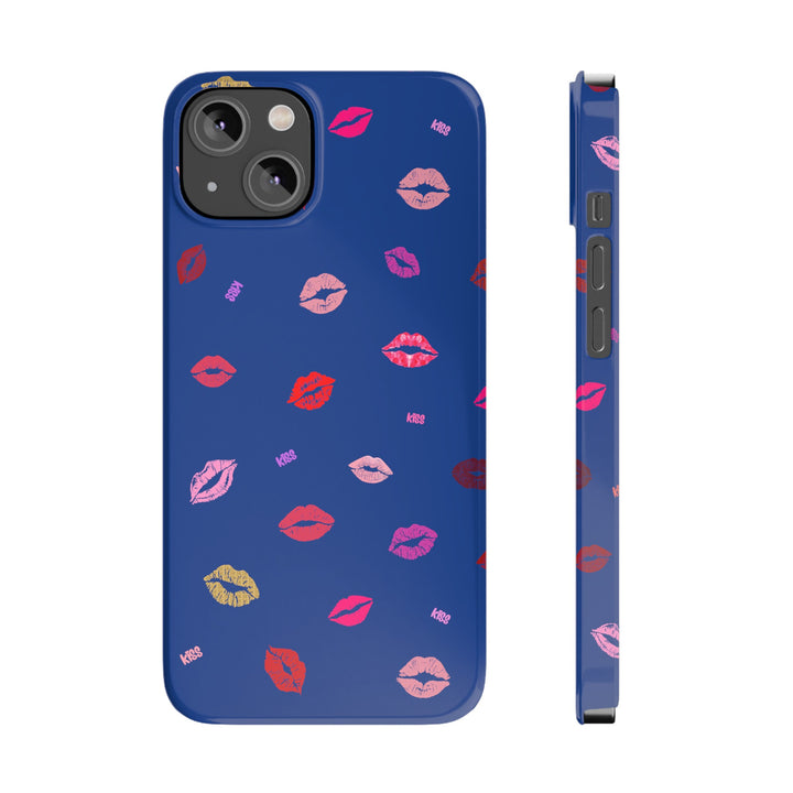 Kissing Lips - Blue - iPhone - Slim Phone Cases