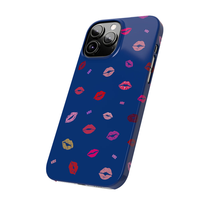 Kissing Lips - Blue - iPhone - Slim Phone Cases