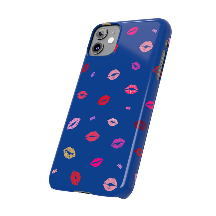 Kissing Lips - Blue - iPhone - Slim Phone Cases