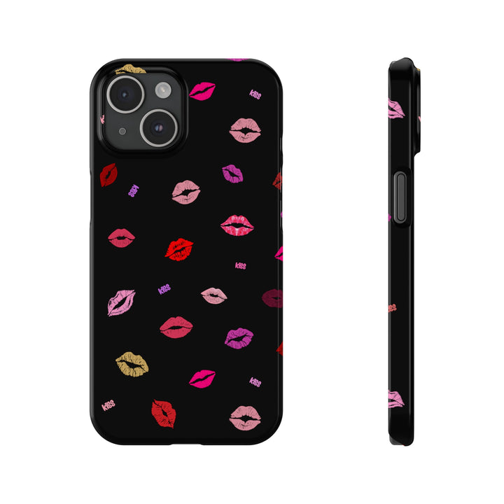 Copy of Kissing Lips - Black - iPhone - Slim Phone Cases