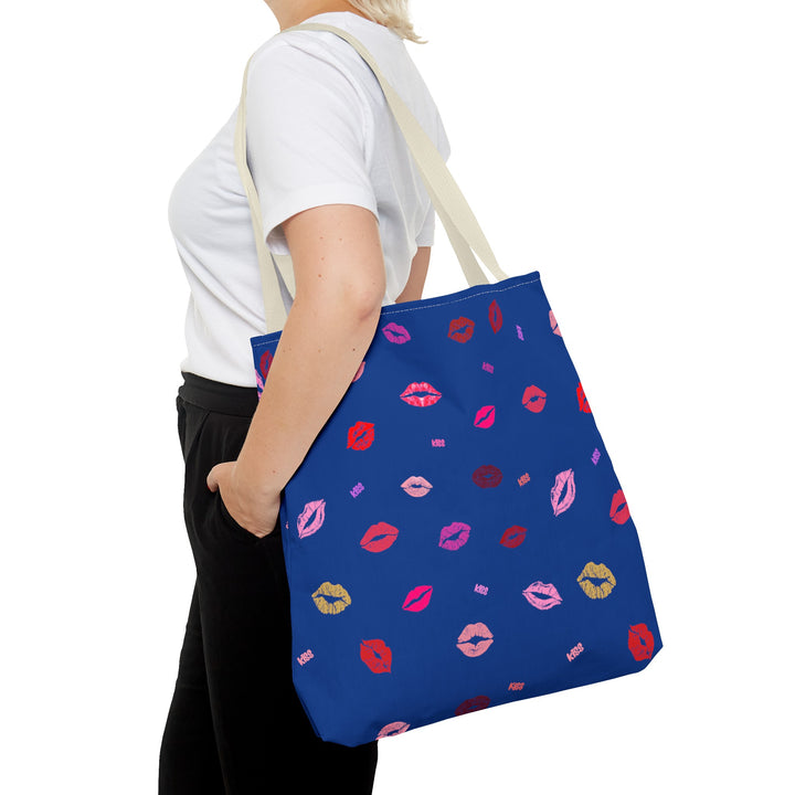 Kissing Lips - Tote Bag - Blue