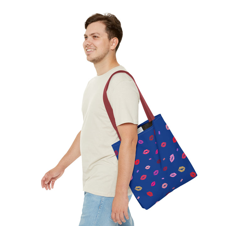 Kissing Lips - Tote Bag - Blue