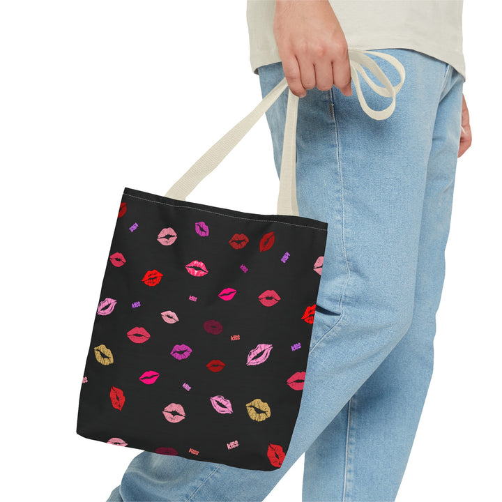 Kissing Lips - Tote Bag - Black