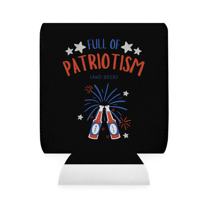 Copy of Patriotism and Beer - Coozie - Black - Can Cooler Sleeve