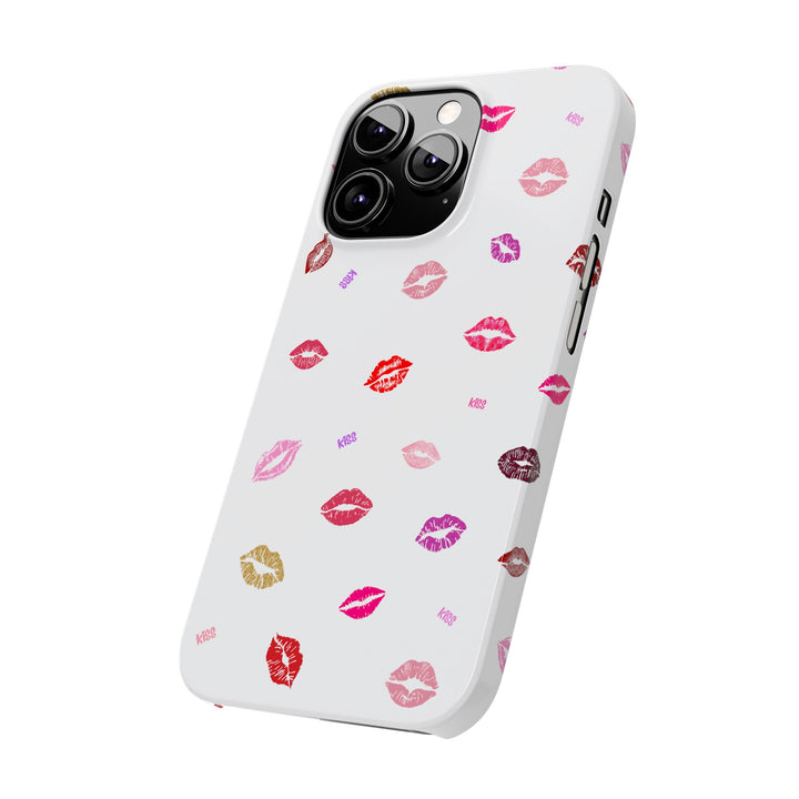 Kissing Lips - White - iPhone - Slim Phone Cases