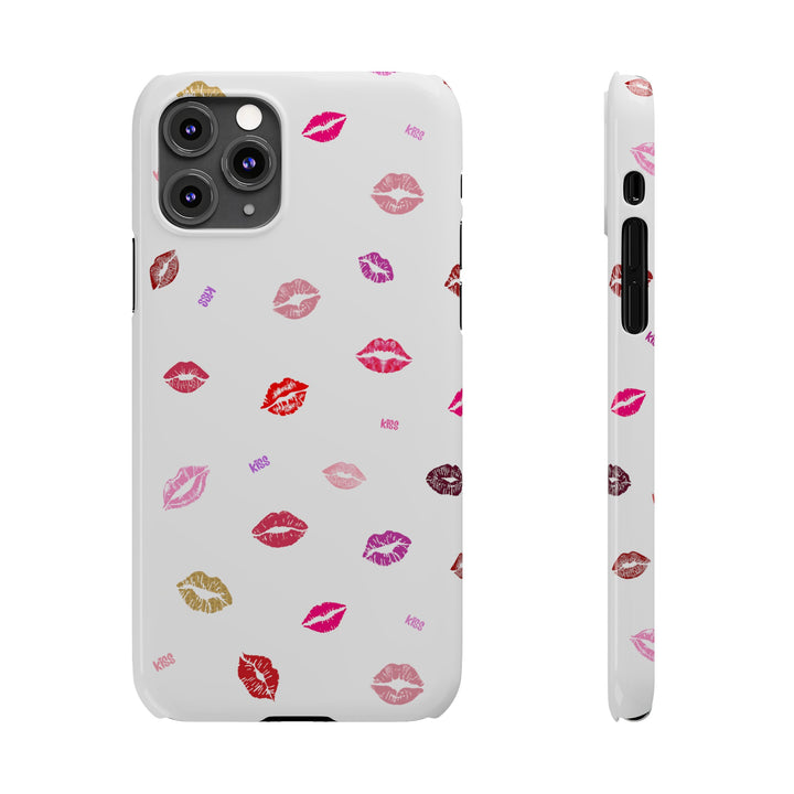 Kissing Lips - White - iPhone - Slim Phone Cases