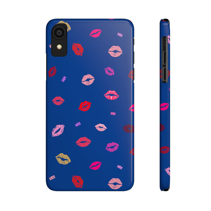 Kissing Lips - Blue - iPhone - Slim Phone Cases