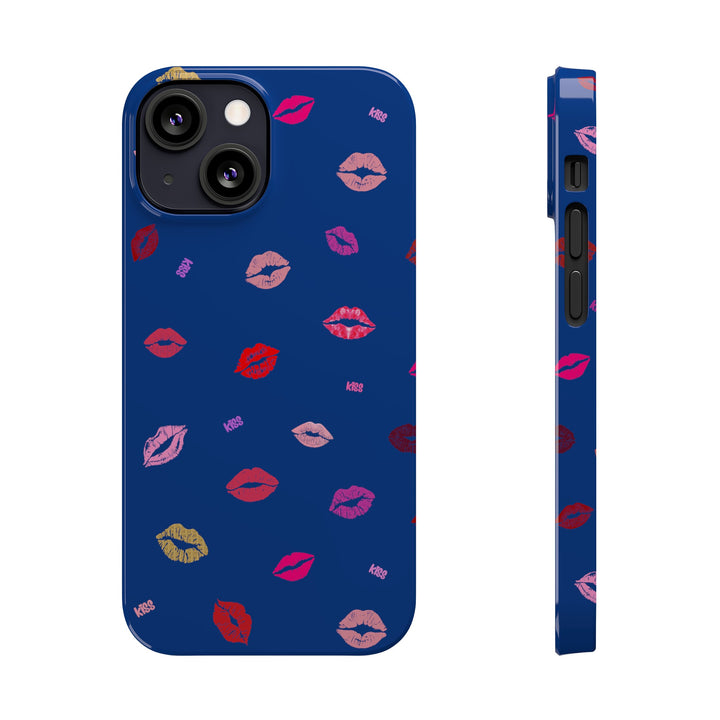 Kissing Lips - Blue - iPhone - Slim Phone Cases