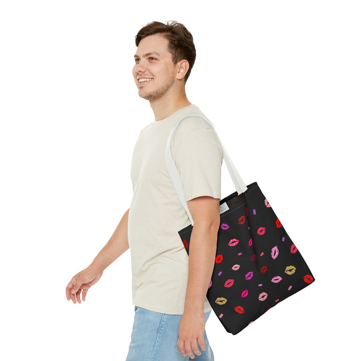 Kissing Lips - Tote Bag - Black