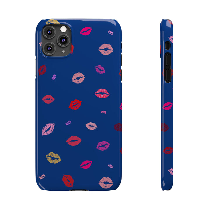 Kissing Lips - Blue - iPhone - Slim Phone Cases