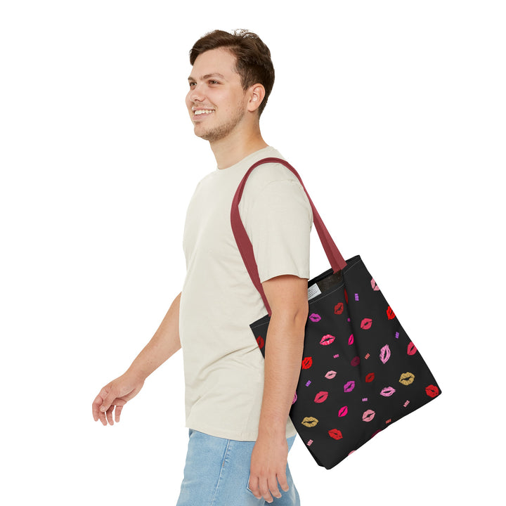 Kissing Lips - Tote Bag - Black