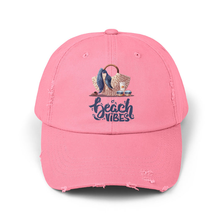 Beach Vibes Distressed Ball Cap