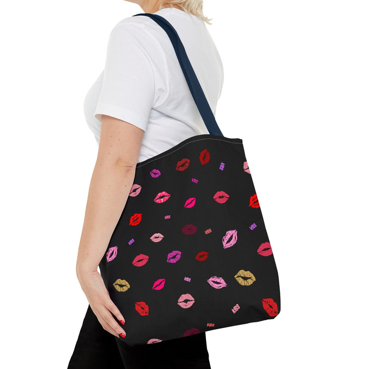 Kissing Lips - Tote Bag - Black