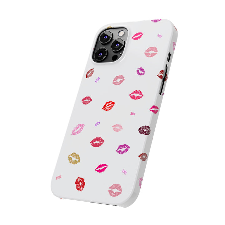 Kissing Lips - White - iPhone - Slim Phone Cases