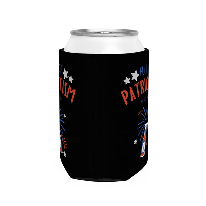 Copy of Patriotism and Beer - Coozie - Black - Can Cooler Sleeve