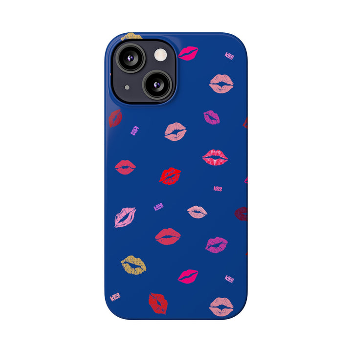 Kissing Lips - Blue - iPhone - Slim Phone Cases