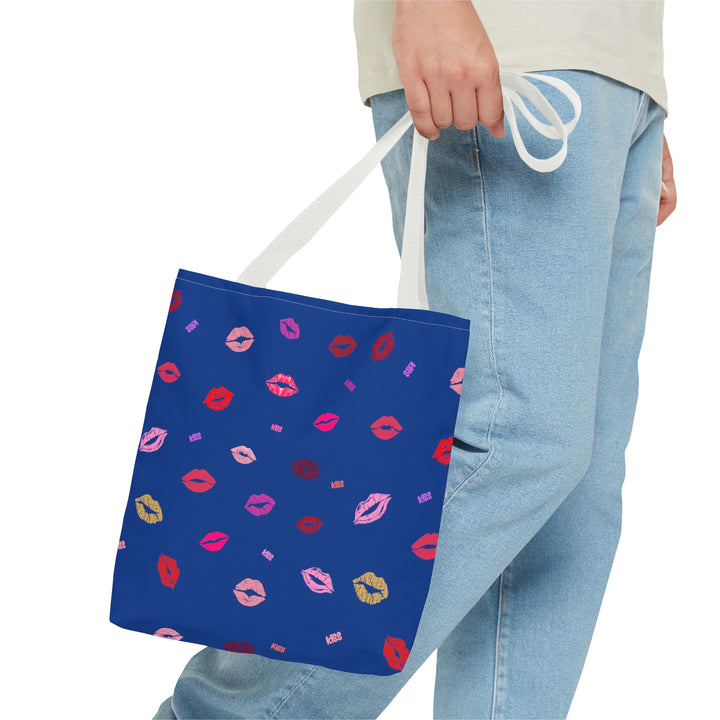 Kissing Lips - Tote Bag - Blue