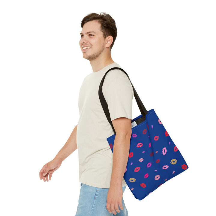 Kissing Lips - Tote Bag - Blue