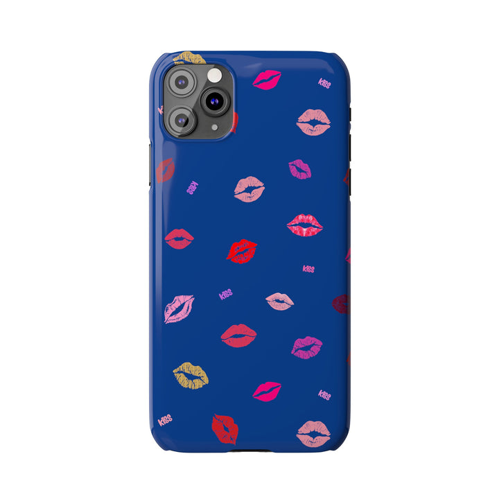 Kissing Lips - Blue - iPhone - Slim Phone Cases