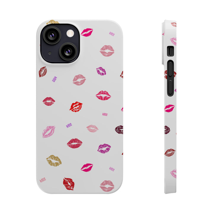 Kissing Lips - White - iPhone - Slim Phone Cases