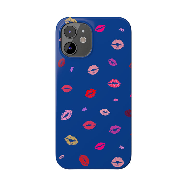 Kissing Lips - Blue - iPhone - Slim Phone Cases