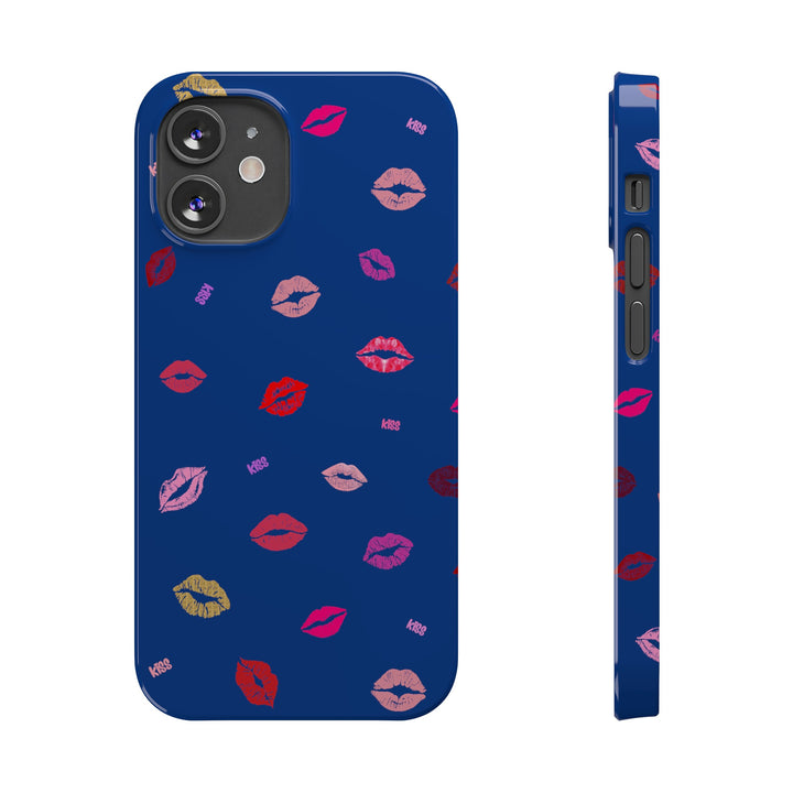 Kissing Lips - Blue - iPhone - Slim Phone Cases