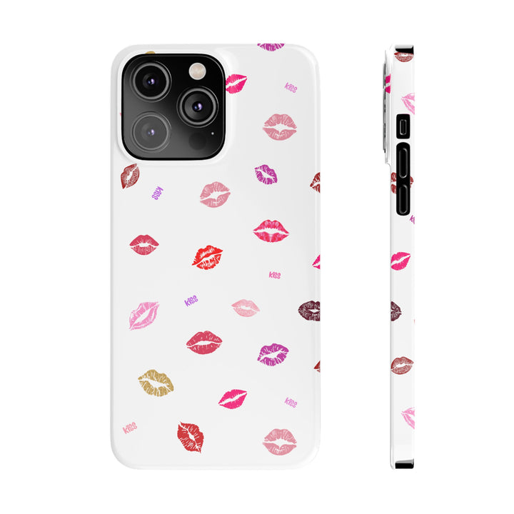 Kissing Lips - White - iPhone - Slim Phone Cases