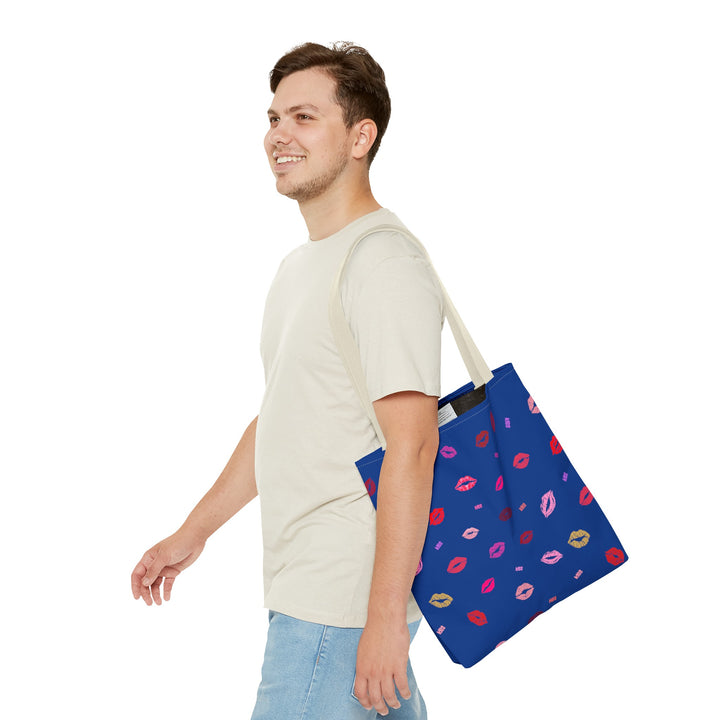 Kissing Lips - Tote Bag - Blue