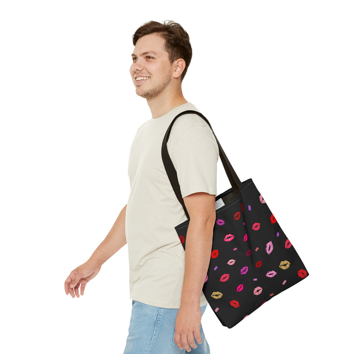 Kissing Lips - Tote Bag - Black