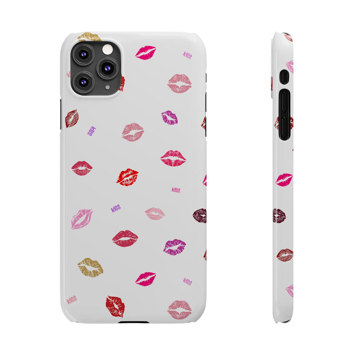 Kissing Lips - White - iPhone - Slim Phone Cases