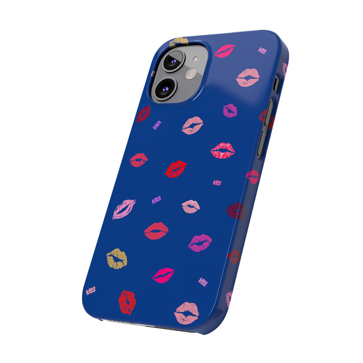 Kissing Lips - Blue - iPhone - Slim Phone Cases