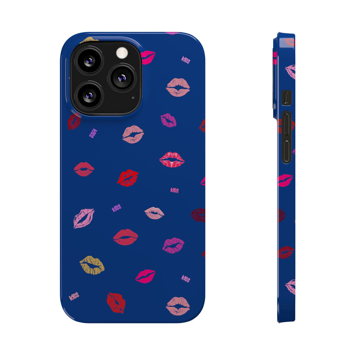 Kissing Lips - Blue - iPhone - Slim Phone Cases