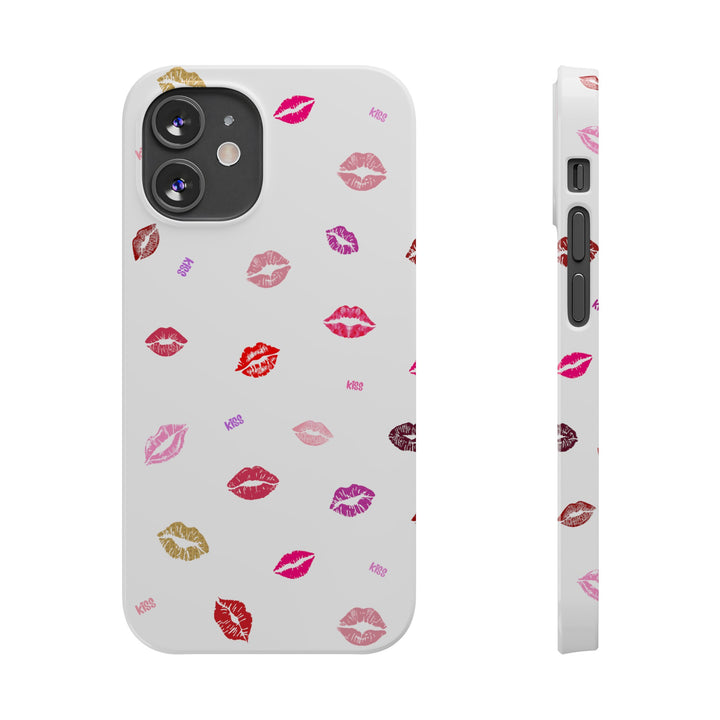 Kissing Lips - White - iPhone - Slim Phone Cases