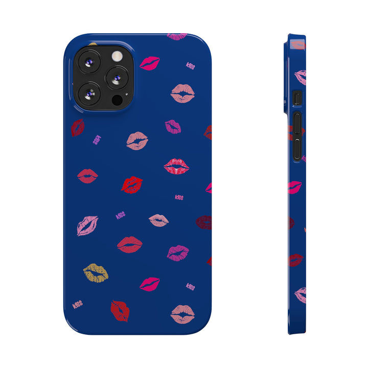 Kissing Lips - Blue - iPhone - Slim Phone Cases