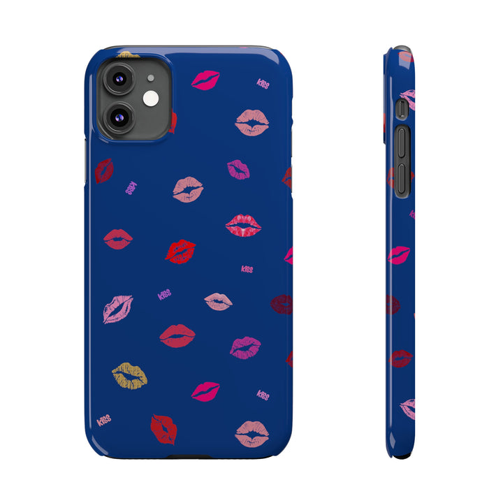 Kissing Lips - Blue - iPhone - Slim Phone Cases