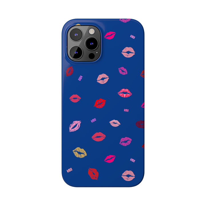 Kissing Lips - Blue - iPhone - Slim Phone Cases