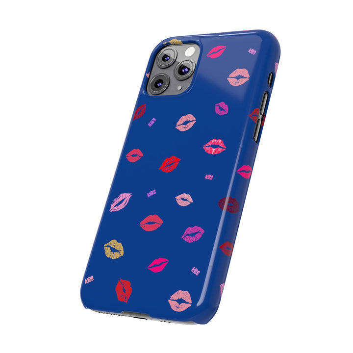 Kissing Lips - Blue - iPhone - Slim Phone Cases