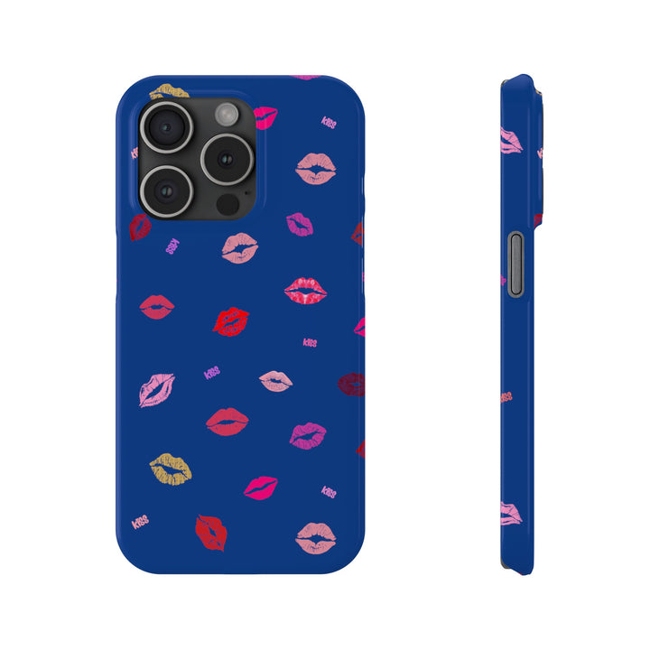 Kissing Lips - Blue - iPhone - Slim Phone Cases