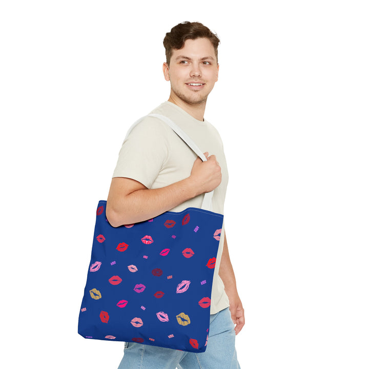 Kissing Lips - Tote Bag - Blue